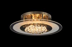 IL30022AB  Delmar Crystal  Flush Ceiling Round 6 Light Antique Brass
